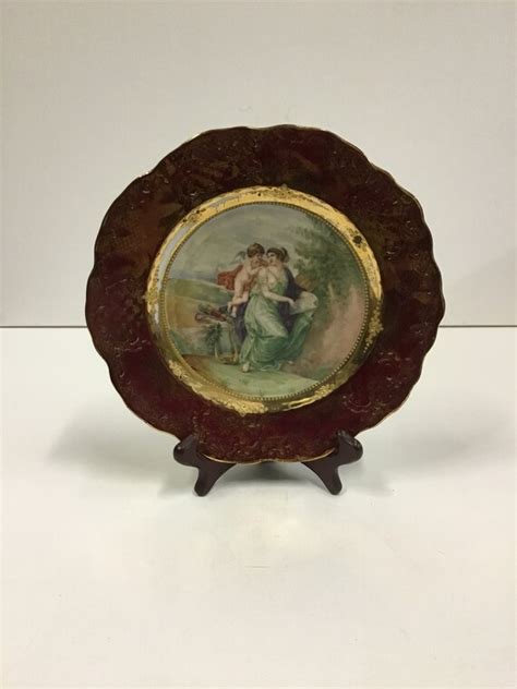 Royal Saxe ES Plate Art Deco Cherub With Partially Nude Woman Etsy