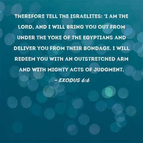 Exodus 66 Therefore Tell The Israelites I Am The Lord And I Will