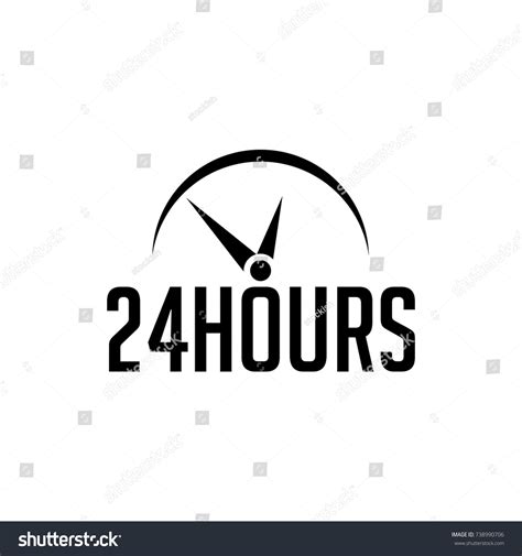 Time Vector Logo 24 Hours Logo Stock Vector Royalty Free 738990706