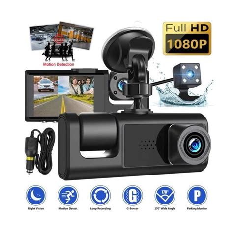 BOITE NOIRE VIDEO CAMERA EMBARQUEE 3 CaméRa Dash Cam 1080P 2 Pouces