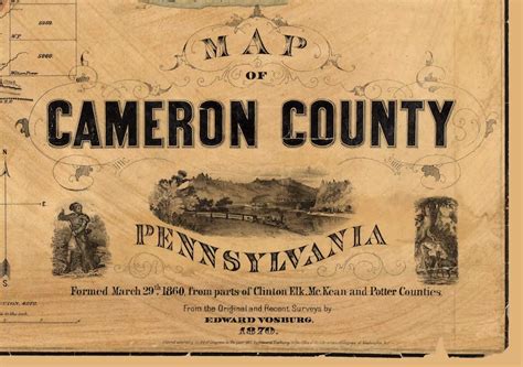 Cameron County Pennsylvania 1870 Old Wall Map With Etsy