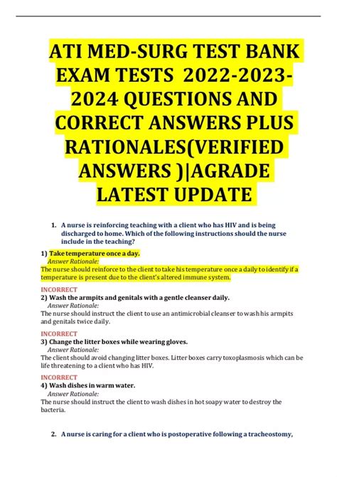 Lippincott Med Surg Test Bank Questions 9