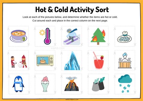 Hot And Cold Activity Sort Worksheets Kidpid Baby Development Activities Activities Baby