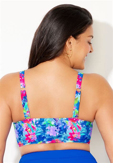 Flattering Bra Sized Twist Front Longline Underwire Bikini Top