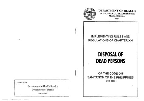 IRR CHAP 21 PD 856 REVISED IMPLEMENTING RULES AND REGULATIONS OF PD