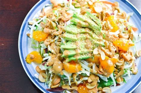 Crunchy Asian Salad With Creamy Peanut Dressing A Dash Of Soul