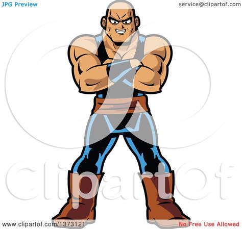 Cartoon Clipart Of An Outlined Happy Buff Boxer Black And White