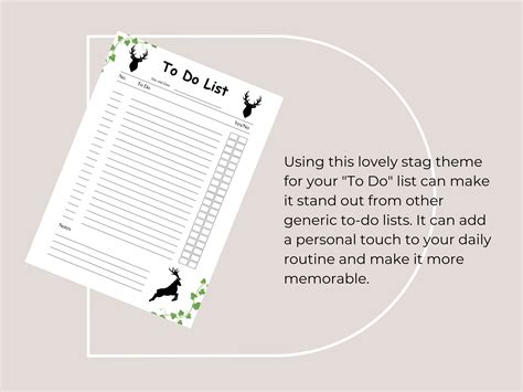 Printable Daily Planner Stag Themed To Do List Stag Themed Daily