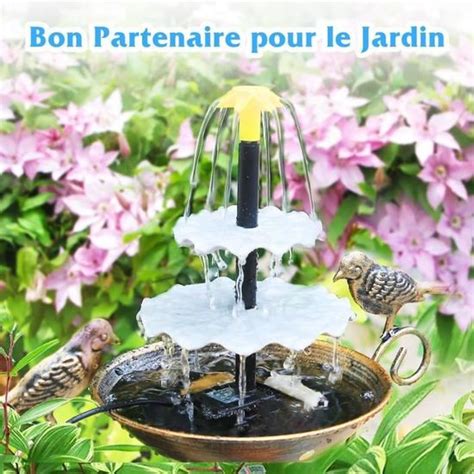 Fontaine Solaire Exterieure de Jardin DIY 4W 3 Niveaux Détachable