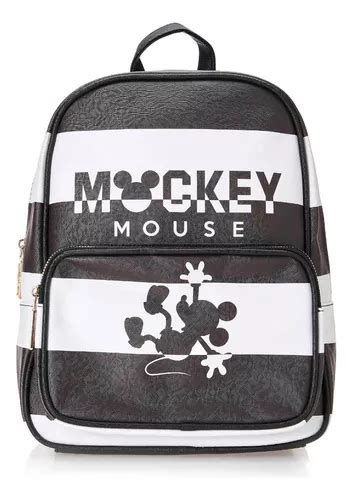 Mochila Feminina Mickey Preta Branca Luxcel Frete Gr Tis