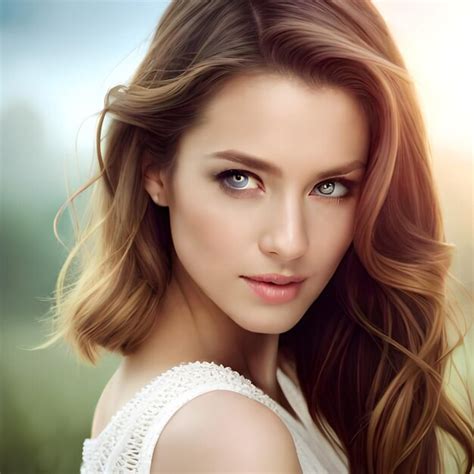 Premium Photo Portrait Of Gorgeous Female Brunette Model Posing