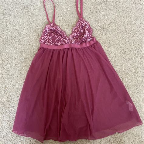 Pink Floral Cup Babydoll Lingerie Top Size L But Depop