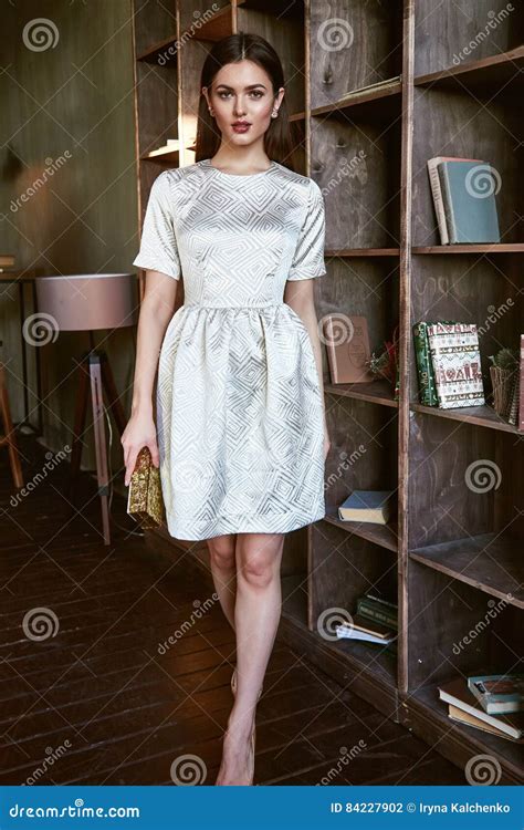 Fashion Style Woman Perfect Body Shape Brunette Hair Wear Beautiful Model Stock Photo Image Of