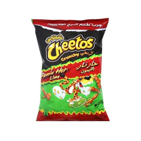 Buy Cheetos Crunchy Flamin Hot Lime Puffed Corn g delivered by Taw eel Fast توصيل