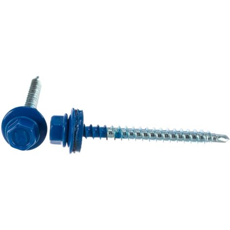 Саморезы кровельные с буром Daxmer 4,8х50 мм сигнальный синий RAL 5005 ...