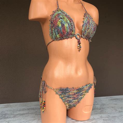 Crochet Bikini Set Crochet Bikini Crochet Swimwear Bathing Suit Boho Bikini Triangle Bikini