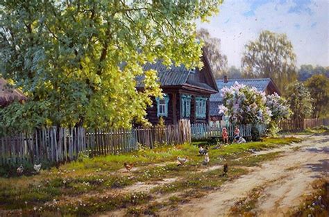 Pin by Сойка on деревня и село | Scenery paintings, Landscape paintings ...
