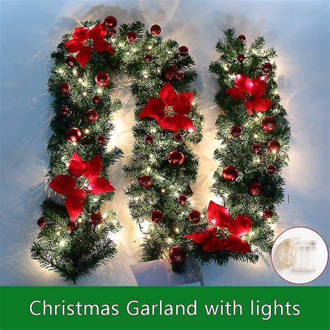 270cm Christmas Garland Lights Battery Operated Christmas Garland Led