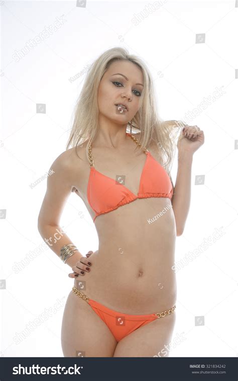 Sexy Blonde Bathing Suit Studio Stock Photo Shutterstock