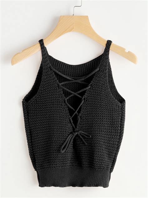 Lace Up Self Tie Front Cami Topfor Women Romwe