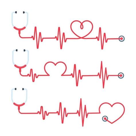 Nurse Heartbeat Svg Cut File For Cricut Silhouette Lifeline Stethoscope