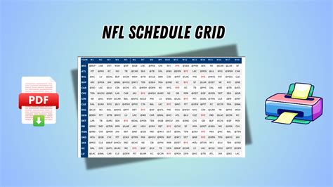 2025 NFL Schedule Grid: Printable & Weekly Matchups (PDF)