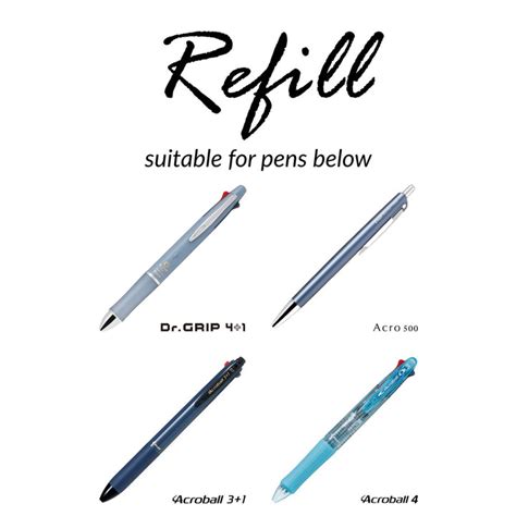 pilot  acroball multifunction ballpen refill  dr grip acro bal