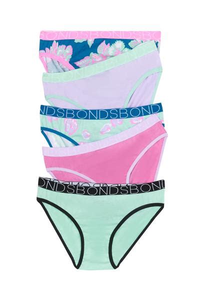 Bonds Girls Bikini Briefs Pack Floral Green Pink Target Australia