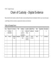 Chain Of Custody Form For Digital Evidence Computer Forensics