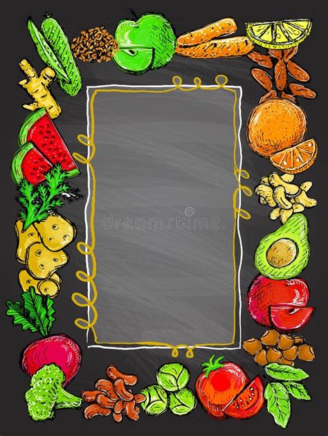 Chalkboard Healthy Food Menu Stock Vector Illustration Of Pumpkin