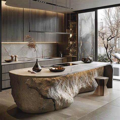 natural island lighting ideas   organic modern kitchen