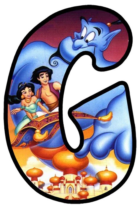 Buchstabe Letter G Abc Disney Aladdin Party Lettering Alphabet