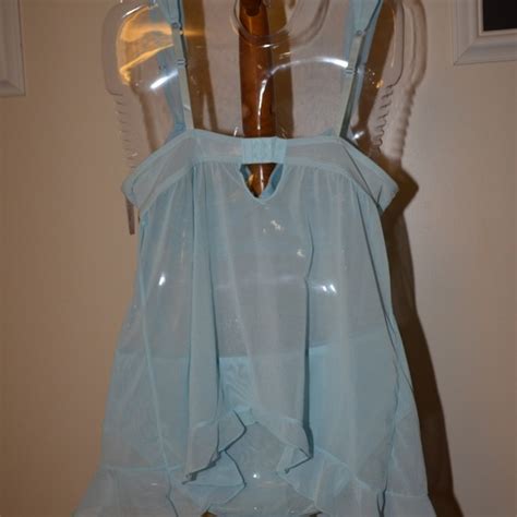 Sophie B Intimates Sleepwear Baby Blue Baby Doll Lingerie Embroidered Flowers Poshmark