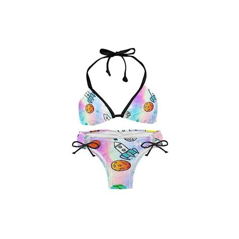 Suojapuku Bikini Da Donna Costume Da Bagno A Due Pezzi Modello Di Pianeta E Razzo Insiemi Del