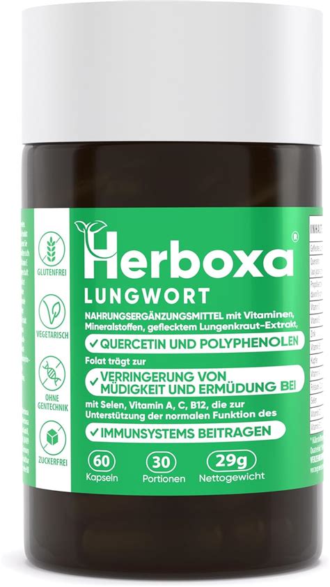 Lungwort Capsules Lung Cleanse And Detox For