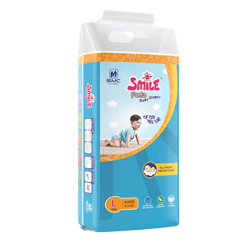 Smile Pants Diaper Large L 9 14kg 34 Pcs