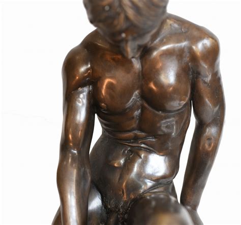Classical Male Nude Statue Bronze Casting Naked Man