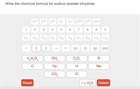 Solved Write The Chemical Formula For Sodium Acetate Chegg