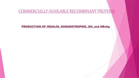 Commercially Available Recombinant Proteins Ppt