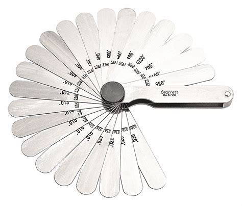 STARRETT Feeler Gauge Set, Thickness Range 0.0015 in to 0.035 in ...