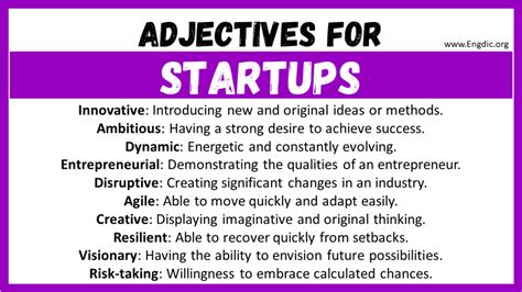 20 Best Words To Describe Startups Adjectives For Startups Engdic