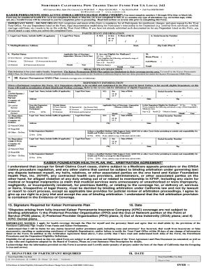 Fillable Online Kaiser Permanente Hmo Active Enrollmentchange Form Form