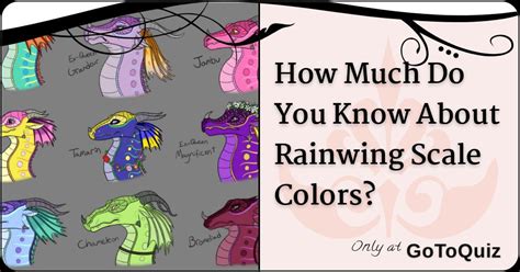 How Much Do You Know About Rainwing Scale Colors