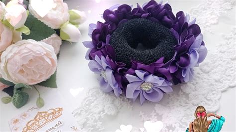 Украшение на пучок🌸 цветы-камелии🌸 заказ🌸 #канзашиотнаташи #мк #diy # ...