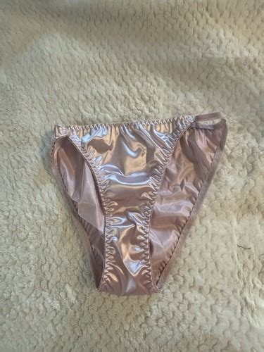 VTG Dusty Pink Satin String Bikini Panties Size 7 L EBay