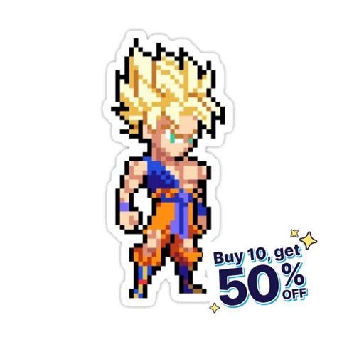 "Goku Super Saiyan Namek Saga HQ Pixel Edition" Sticker for Sale by ...