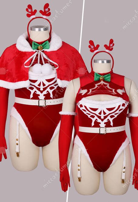Women Plus Size B Derivative Sexy Lingerie Set Costume Christmas Furry Bodysuit With Cape