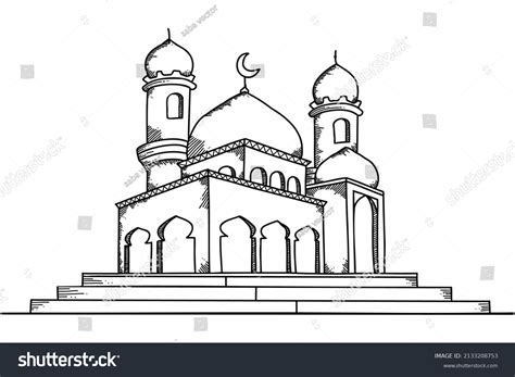 mosque sketch images stock   vectors shutterstock