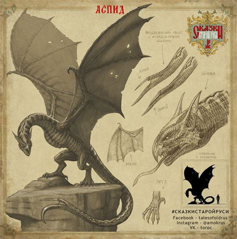 Аспид | Bestiary.us | Fantasy monster, Fantasy creatures, Mythical ...