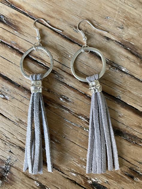 Bohemian Tassel Earrings Handmade Faux Suede Earrings Boho Etsy